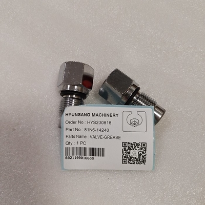 Excavator Parts Grease Valve 81N6-14240 XKBN-01579 For R210-7 R220LC-7 R250LC-7